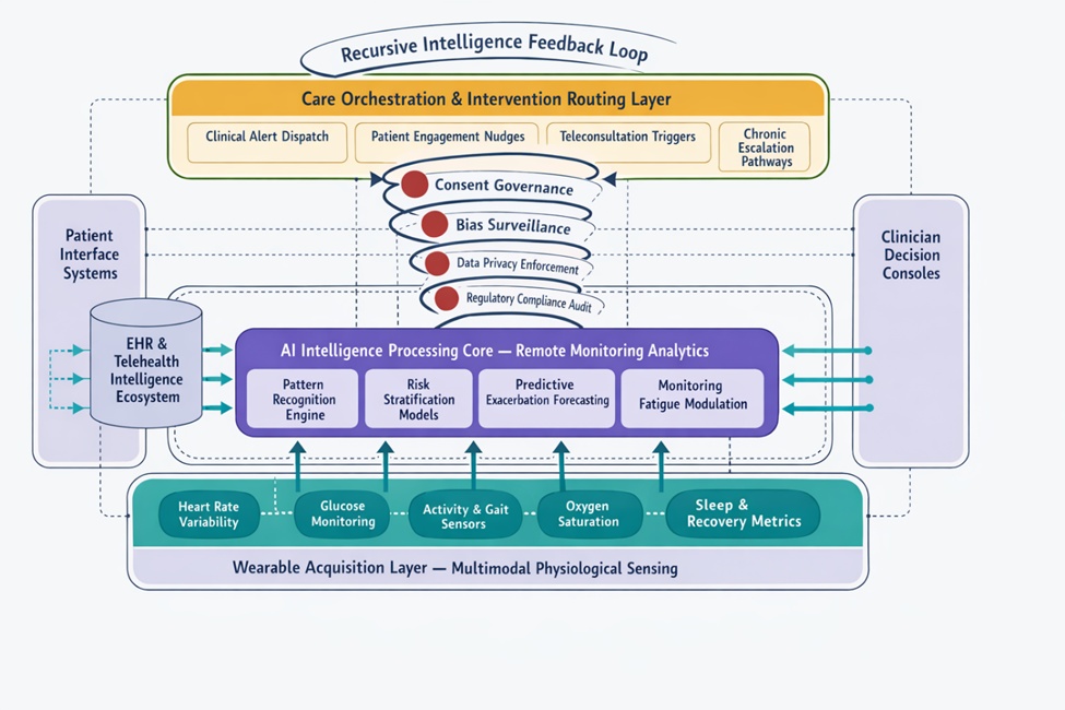 Figure 1. Wearable-integrated remote monitoring intelligence loop (WIRMIL) architecture