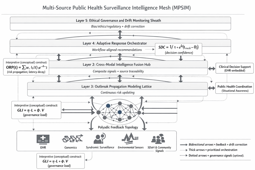Figure 1. Conceptual architecture of the multi-source public health surveillance intelligence mesh (MPSIM).
