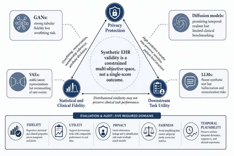 Figure 2. Multi-Objective Trade-off Framework for Evaluating Synthetic EHR Data