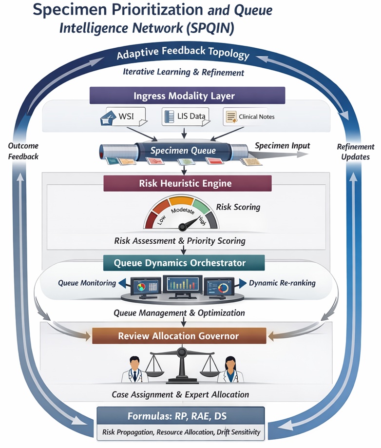 Figure 1. Architectural schematic of the specimen prioritization and queue intelligence network (SPQIN)